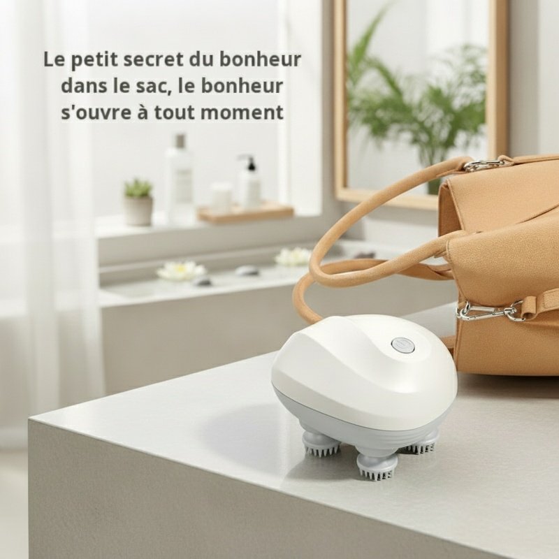 Mini masseur de tête intelligent électrique, masseur étanche, physiothérapie, pétrissage, artefact d