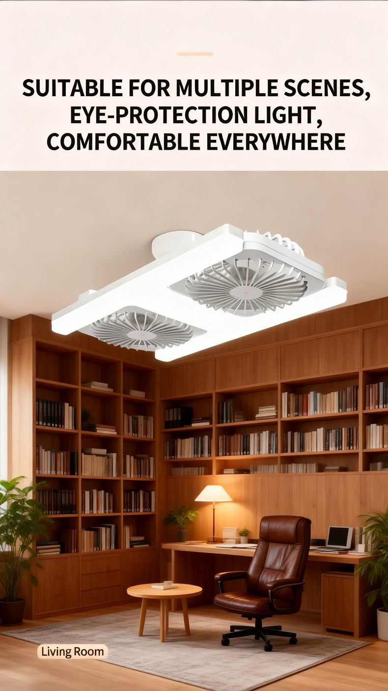 Remote control for silent dual-row fan light