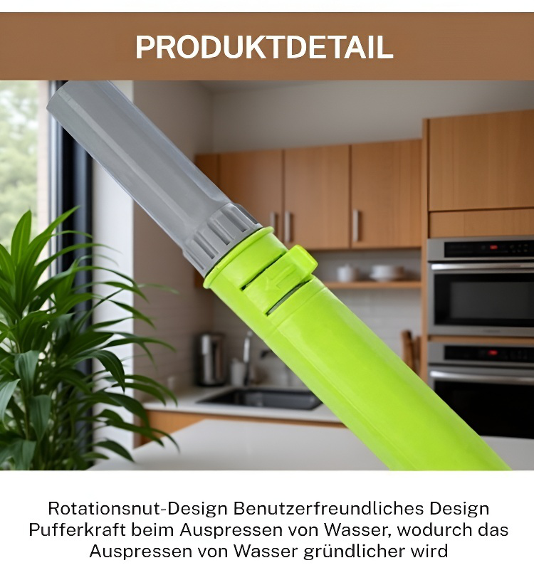 Komplettes Set: Drehmopp, Eimer und Ersatzkopf