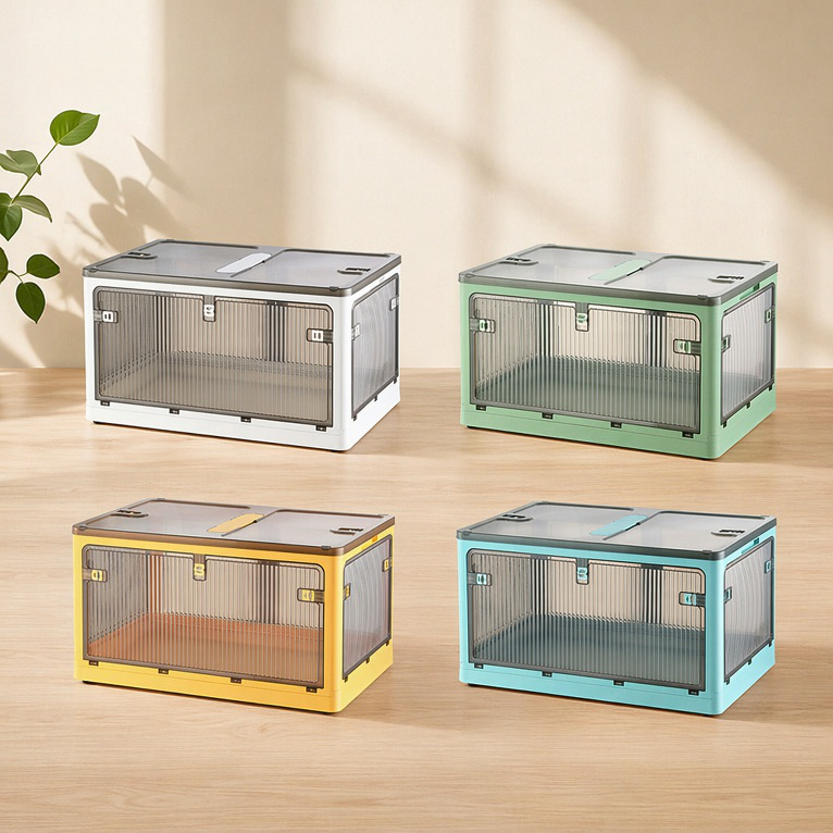 Movable Large Capacity Foldable Fabric Storage Box