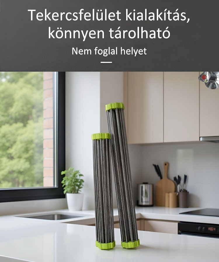 Többszintes edényszárító állvány tányérokkal és poharakkal