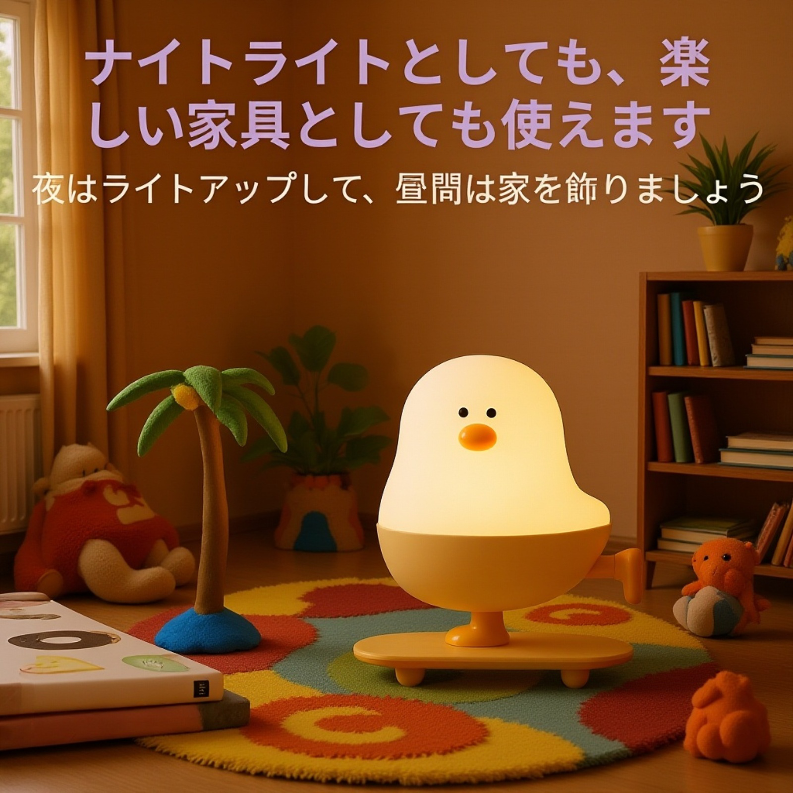 癒しの空間を演出する鶏デザインライト