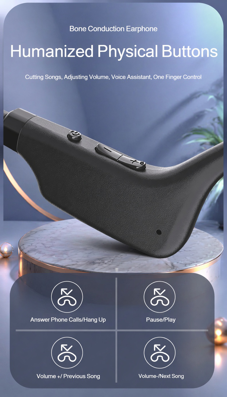 Open-ear bone conduction headphones for sports