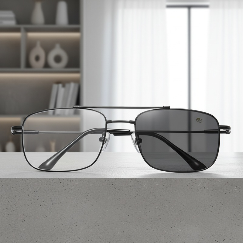 Multifocal Progressive Photochromic Blue Light Blocking Metal Reading Glasses