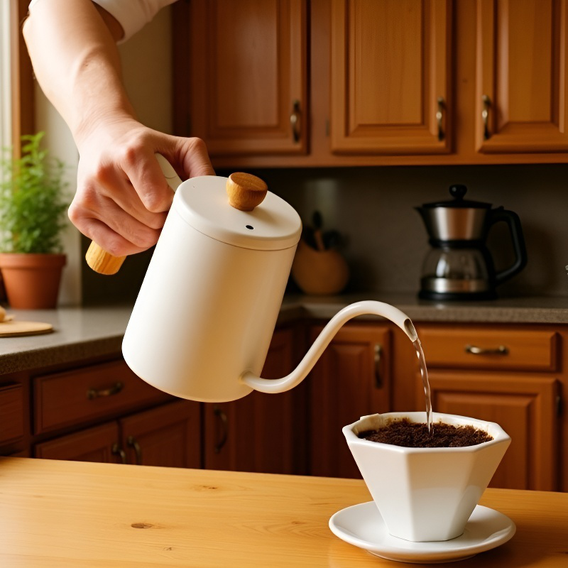 Pour-over coffee maker with stainless steel handle