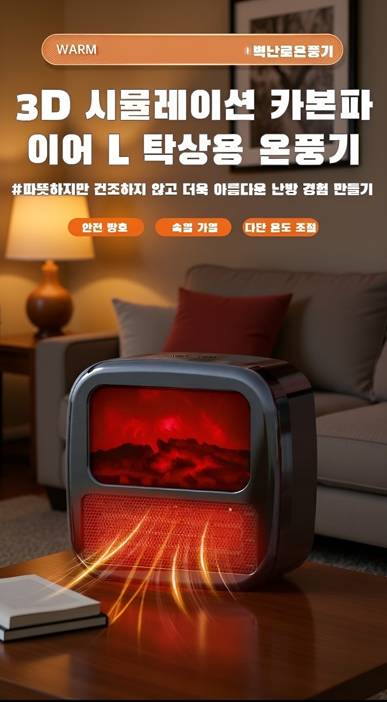 가정용 소형 전기 난방기 전체 이미지