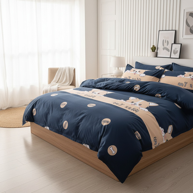 Cozy autumn-themed bedding set for dorm room