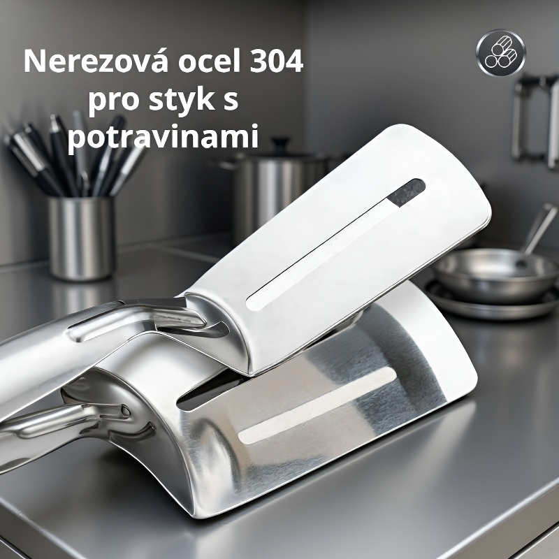 304 nerezová ocelová obracečka na ryby s klipem