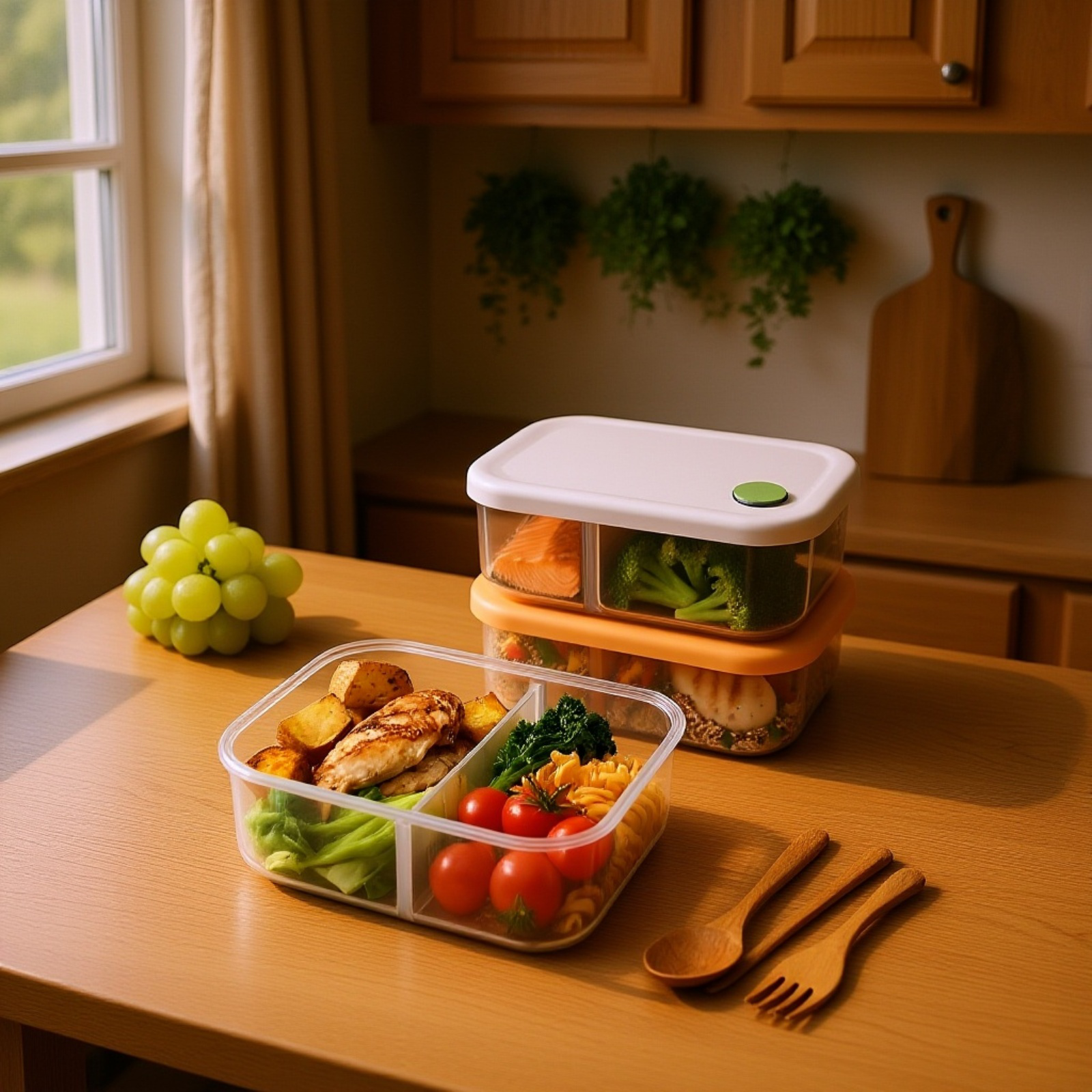 Silikon-Lunchbox mit mehreren Fächern hitzebeständig