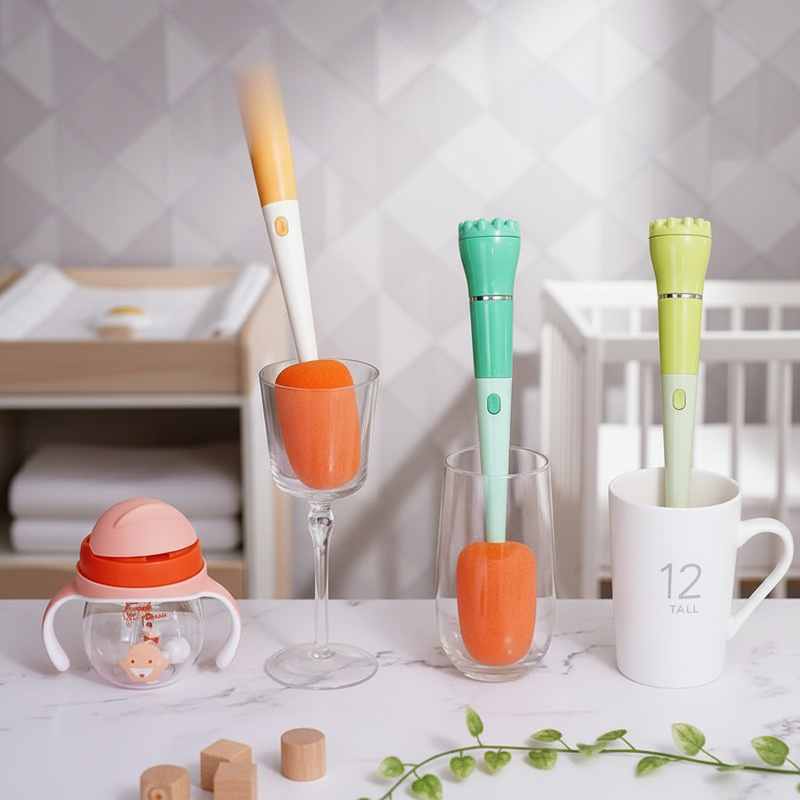 Easy-to-use long handle brush for deep cleaning cups