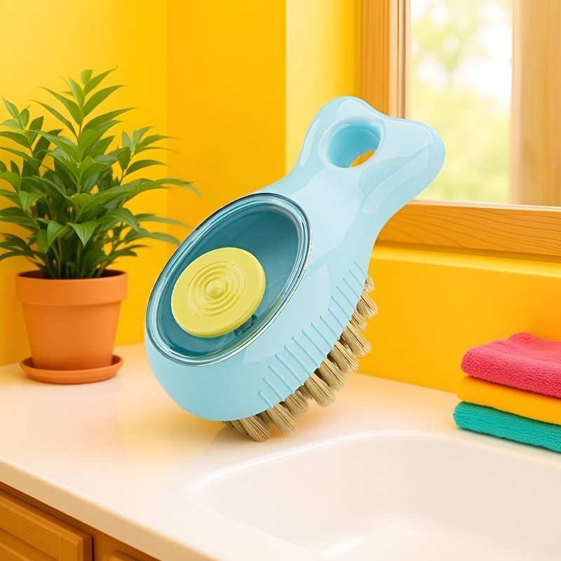 주방 싱크대 청소 브러쉬 다용도 사각 청소 브러쉬 스타일링 작은 물고기 펌핑 출액 브러쉬 냄비 그릇 싱크대 브러쉬