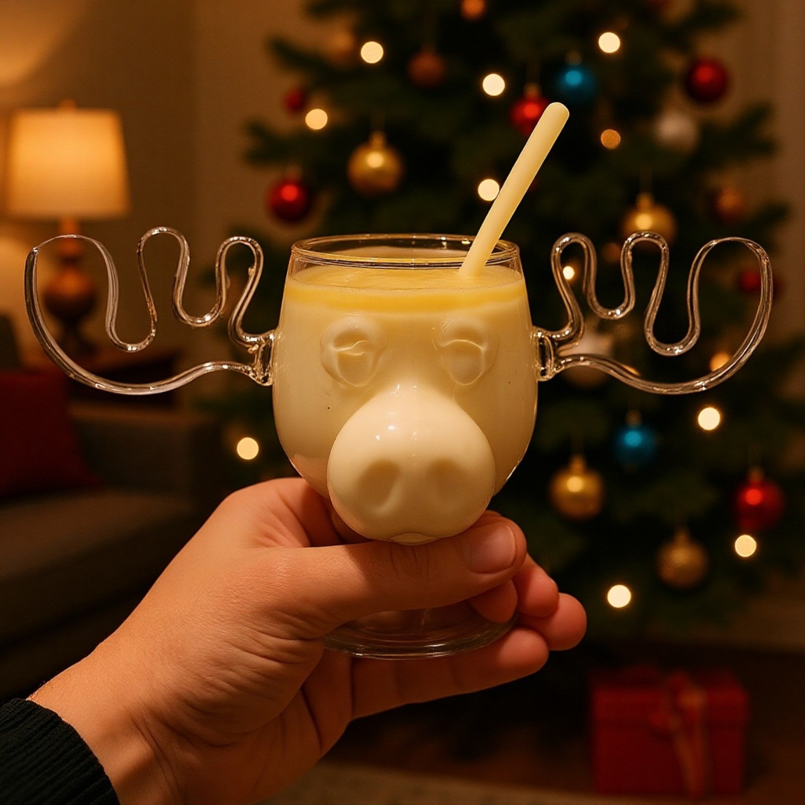 創意トナカイガラスカップ 家庭用ミルクカップ ワイングラス