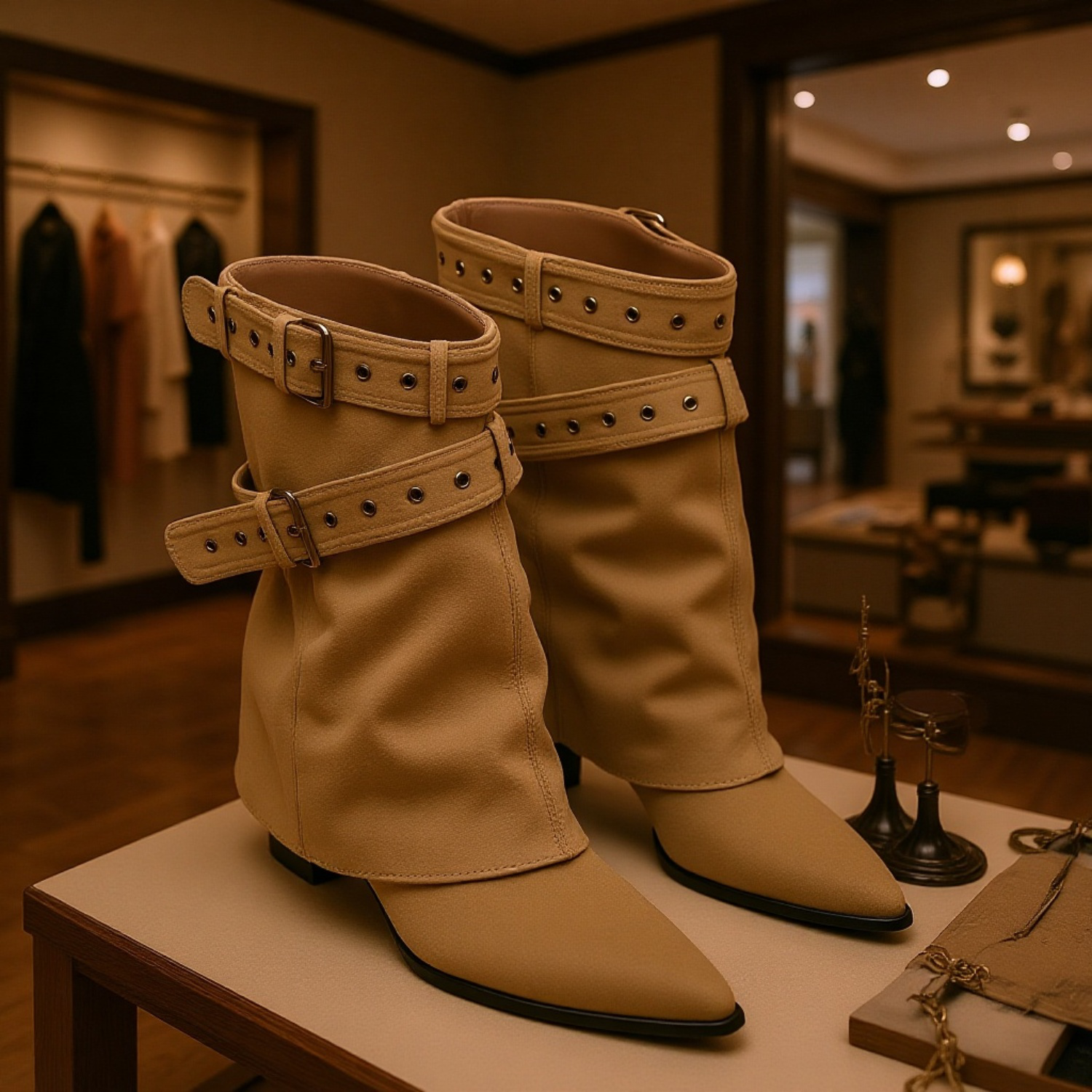 여성 웨스턴 앵클부츠 전체 이미지