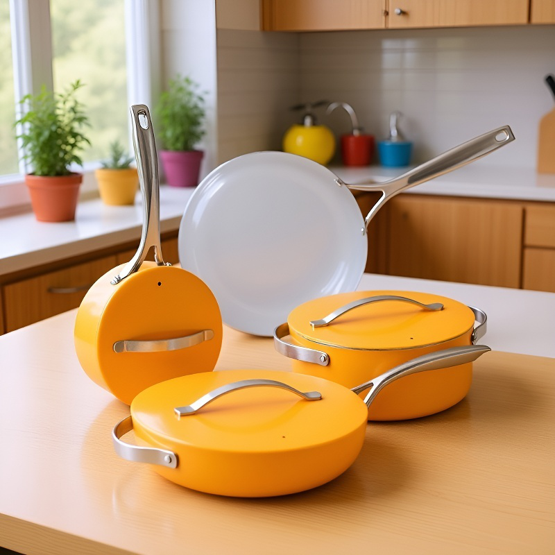 Complete 7-piece nonstick cookware set for modern kitchens
