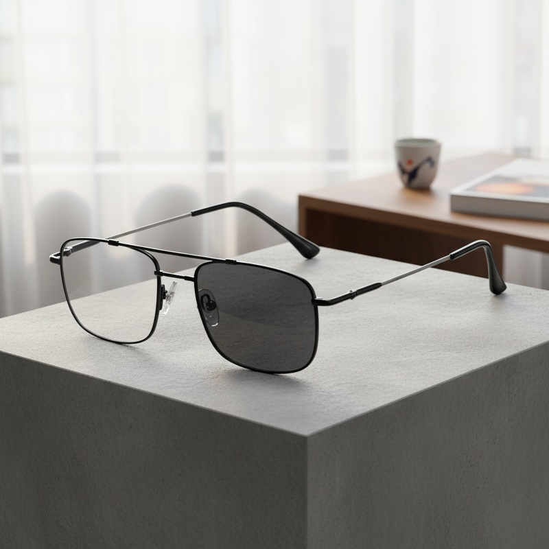 Multifocal Progressive Photochromic Blue Light Blocking Metal Reading Glasses