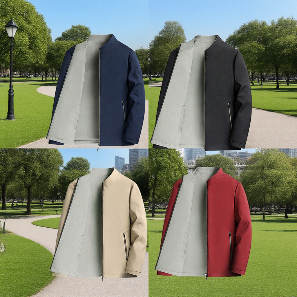 남성 비즈니스 양면 입는 스탠드넥 자켓