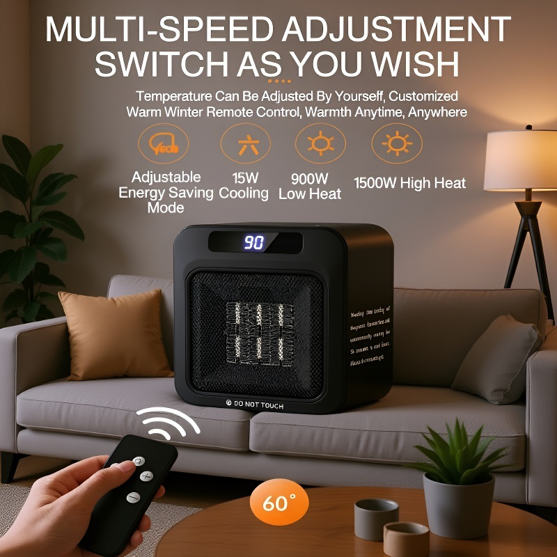 Small wall ceramic whole house heater mini intelligent remote control