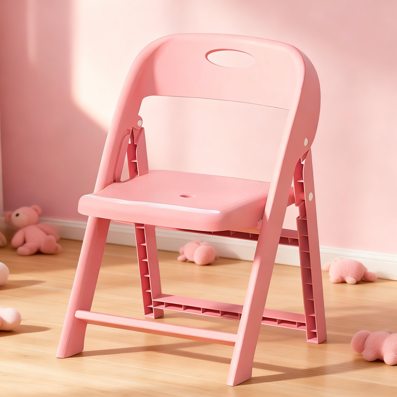 幼稚園用キャラクター折りたたみ椅子 厚手で持ち運びやすいプラスチック小椅子