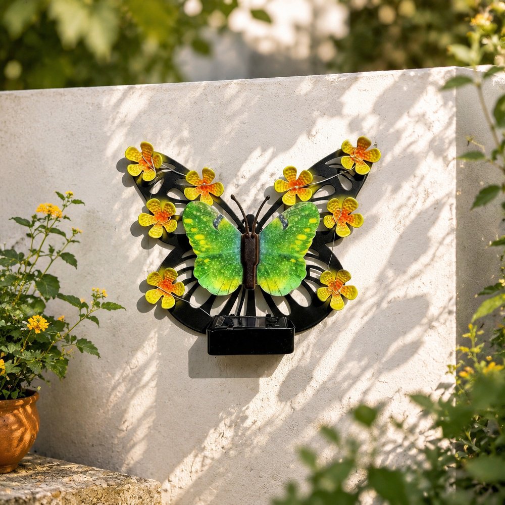Solar Schmetterling Außenwandleuchte Wasserdicht Garten Dekoration