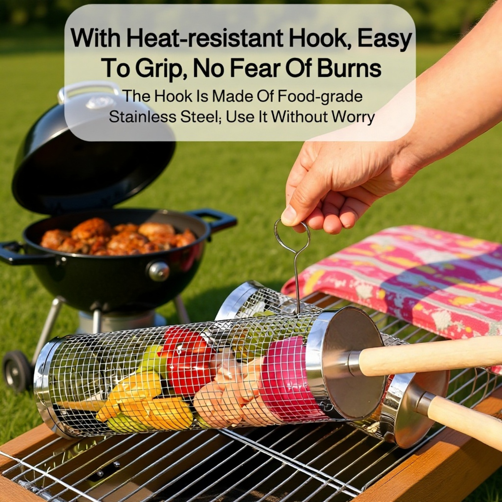 Compact Portable BBQ Grill Basket for Outdoor Events