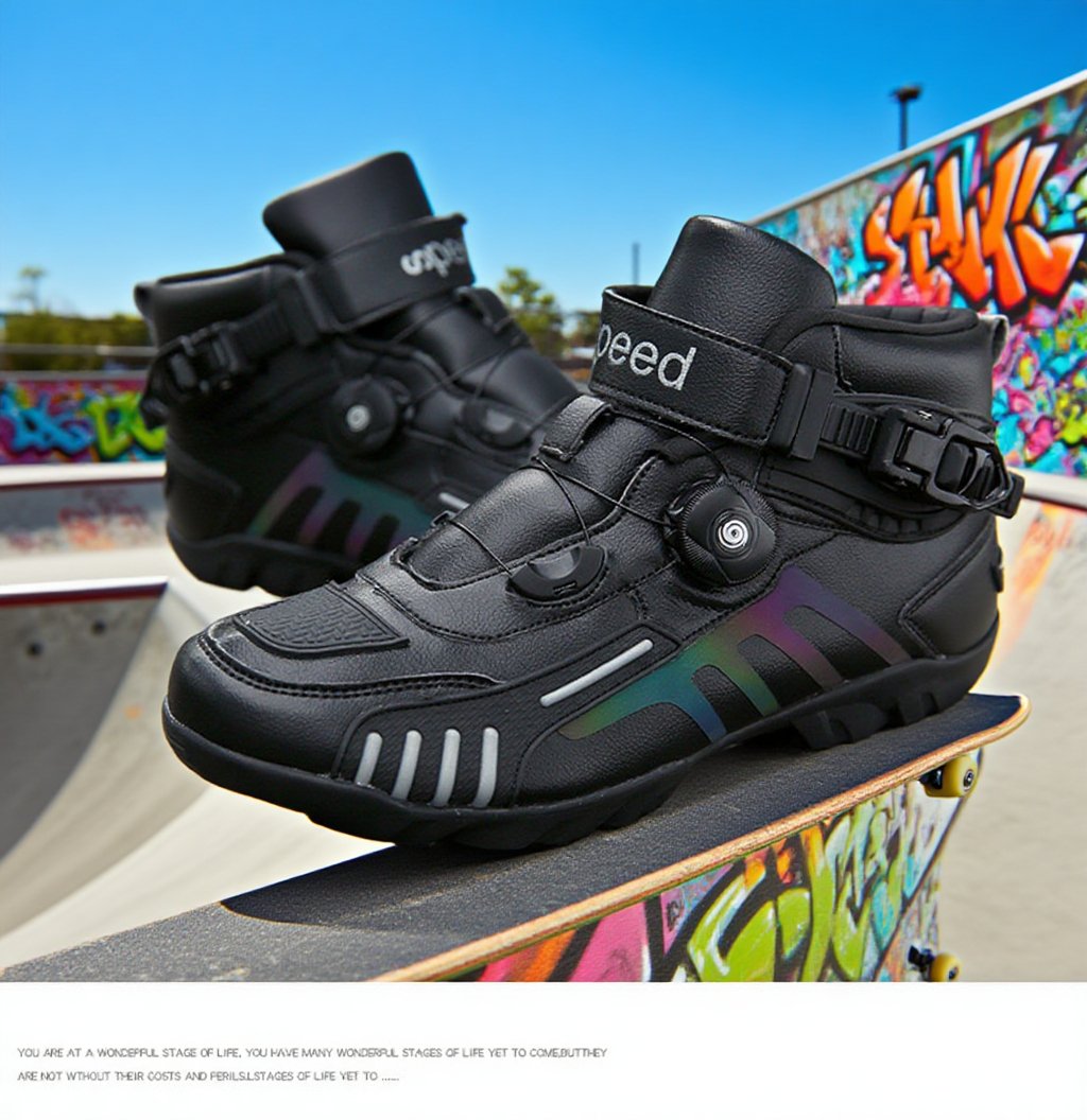 レーシングショートブーツ 高耐久性バイク靴