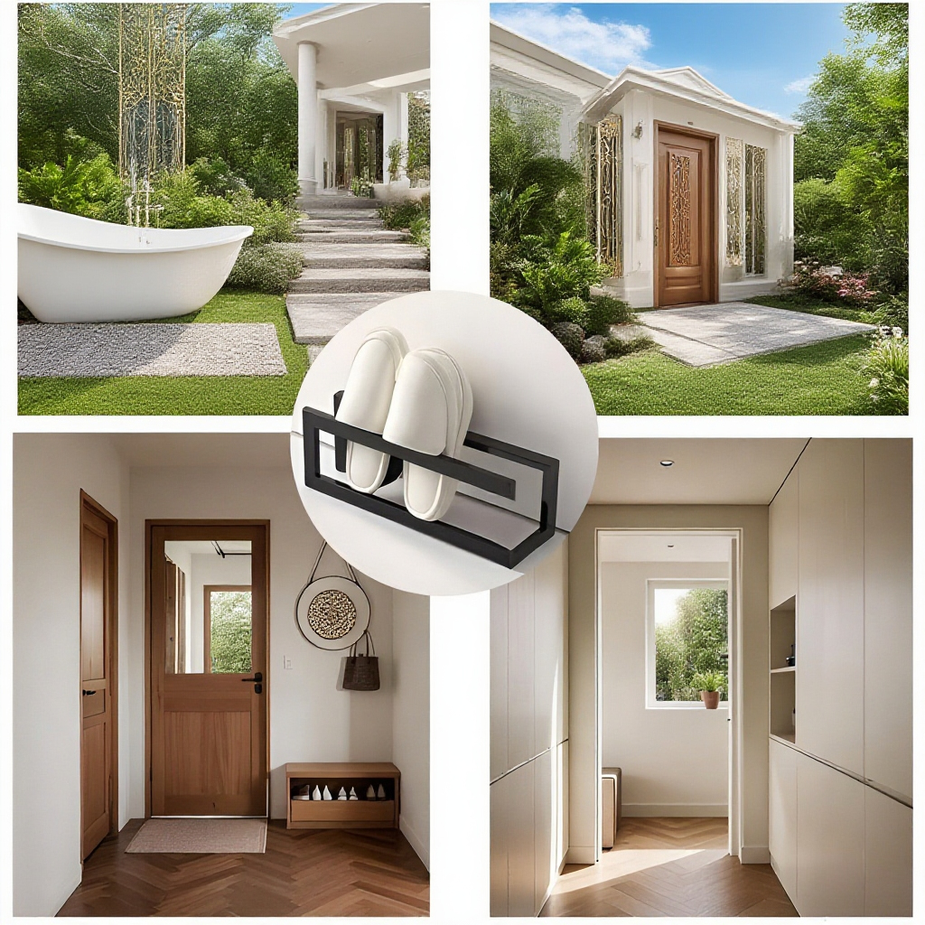 鉄製シンプルスリッパラックの全体像