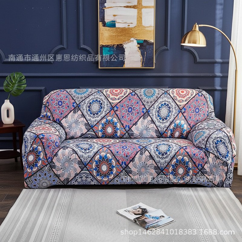 Bohemian Style Stretch Full Cover Sofa Slipcover, Perfect Fit Full Coverage Fabric