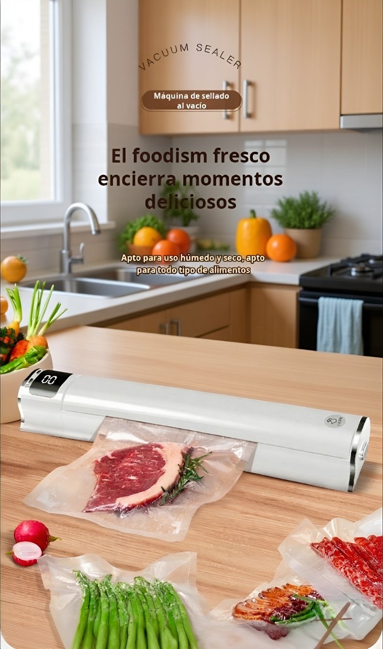 Máquina automática de sellado al vacío para alimentos secos y húmedos