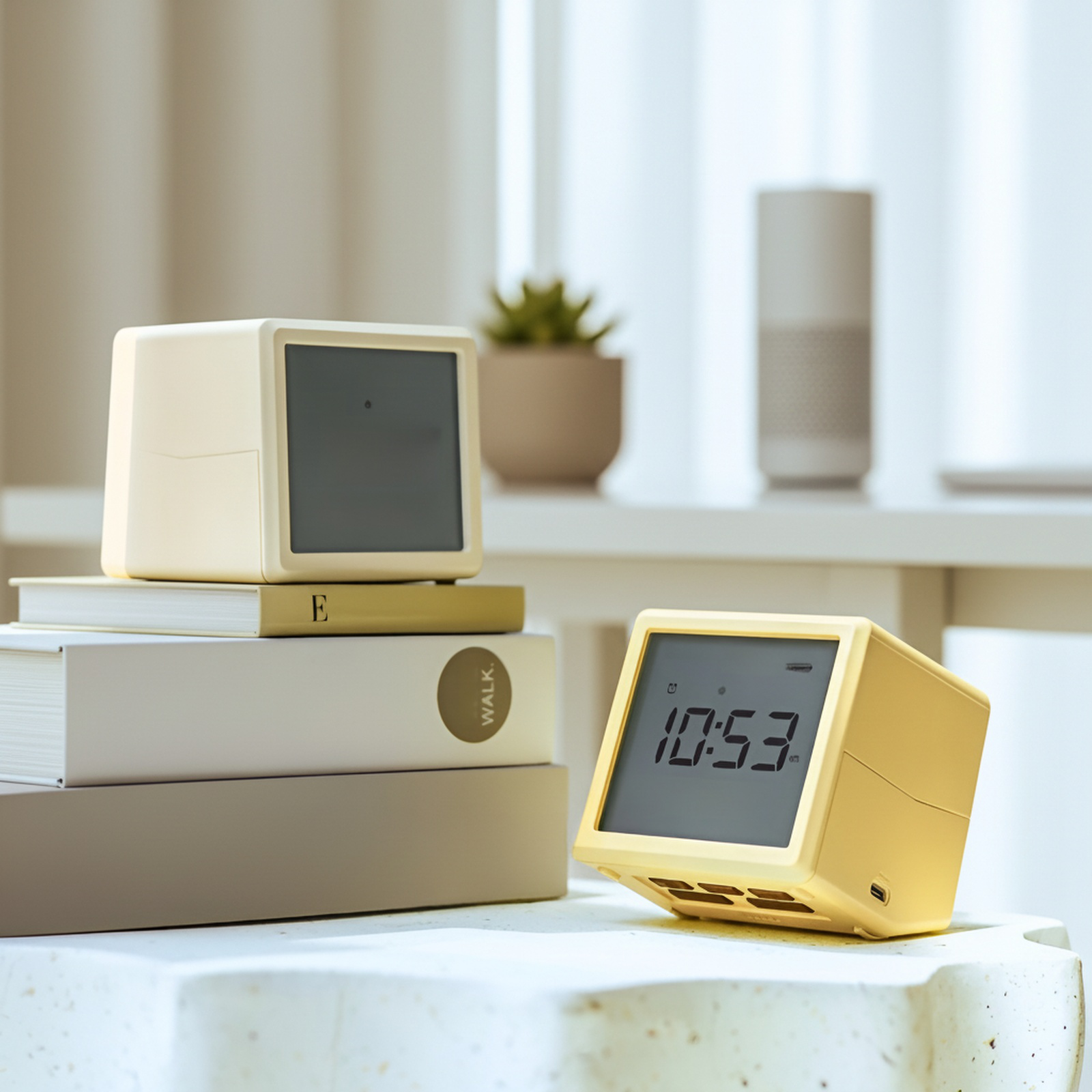 Multifunction seesaw alarm clock night light with temperature and humidity display, dual alarms