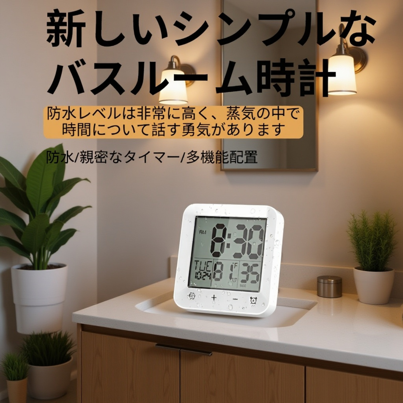 バスルーム多機能温度計タイマーの本体画像