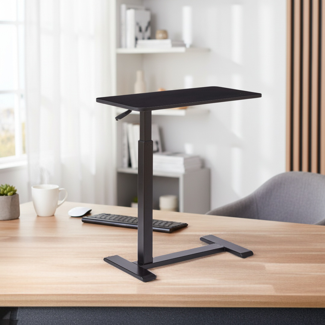 Mesa pequeña móvil con elevación neumática para uso en oficina y hogar