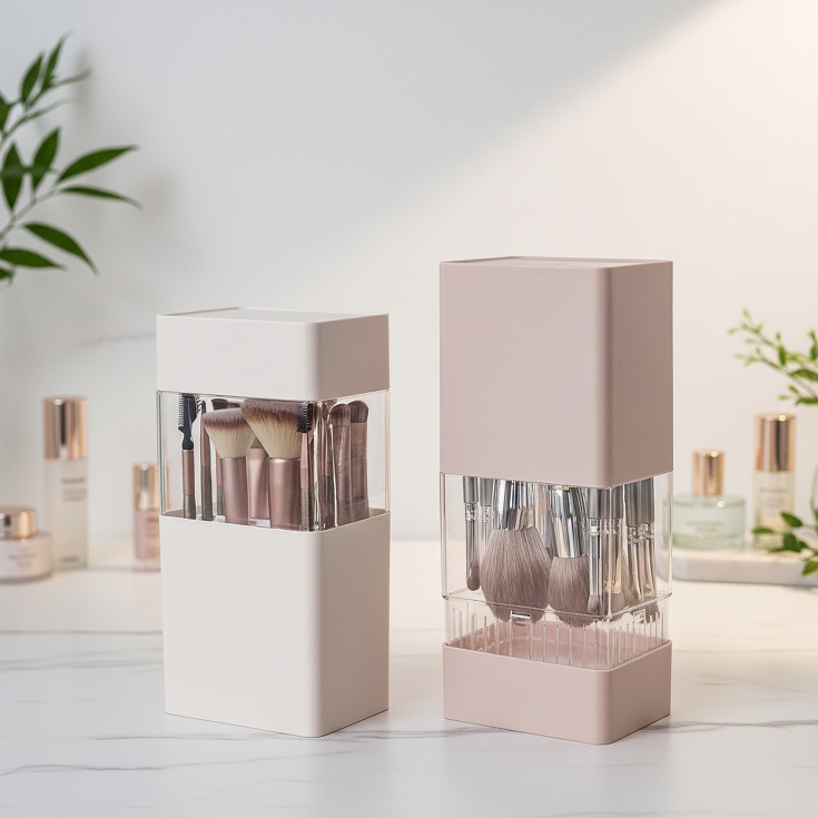 Makeup brush storage box transparent dust-proof loose powder brush eyeshadow brush eyebrow pencil ey
