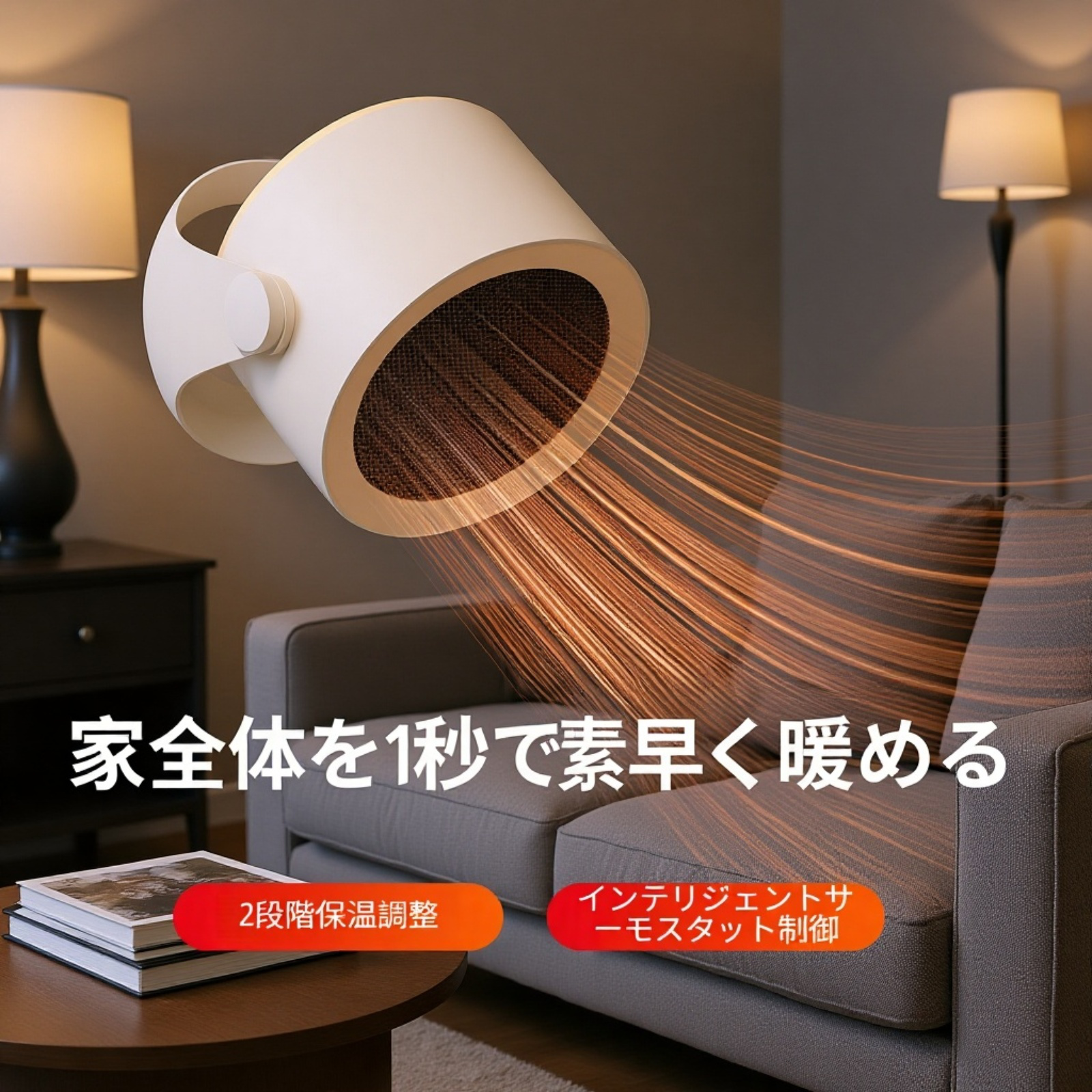 小型省エネデスクトップヒーター 静音設計 オフィス・家庭兼用