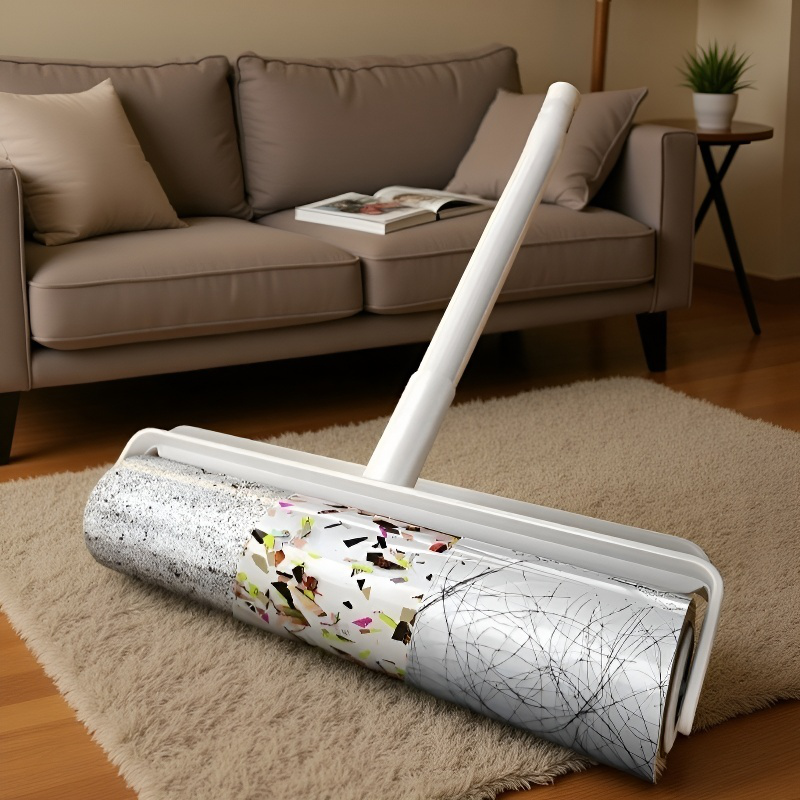 가정용 머리 흡입 롤러 브러시 긴 막대 신축성 찢어진 교체 롤러 점모기 침대 바닥 청소 먼지 롤러 브러시