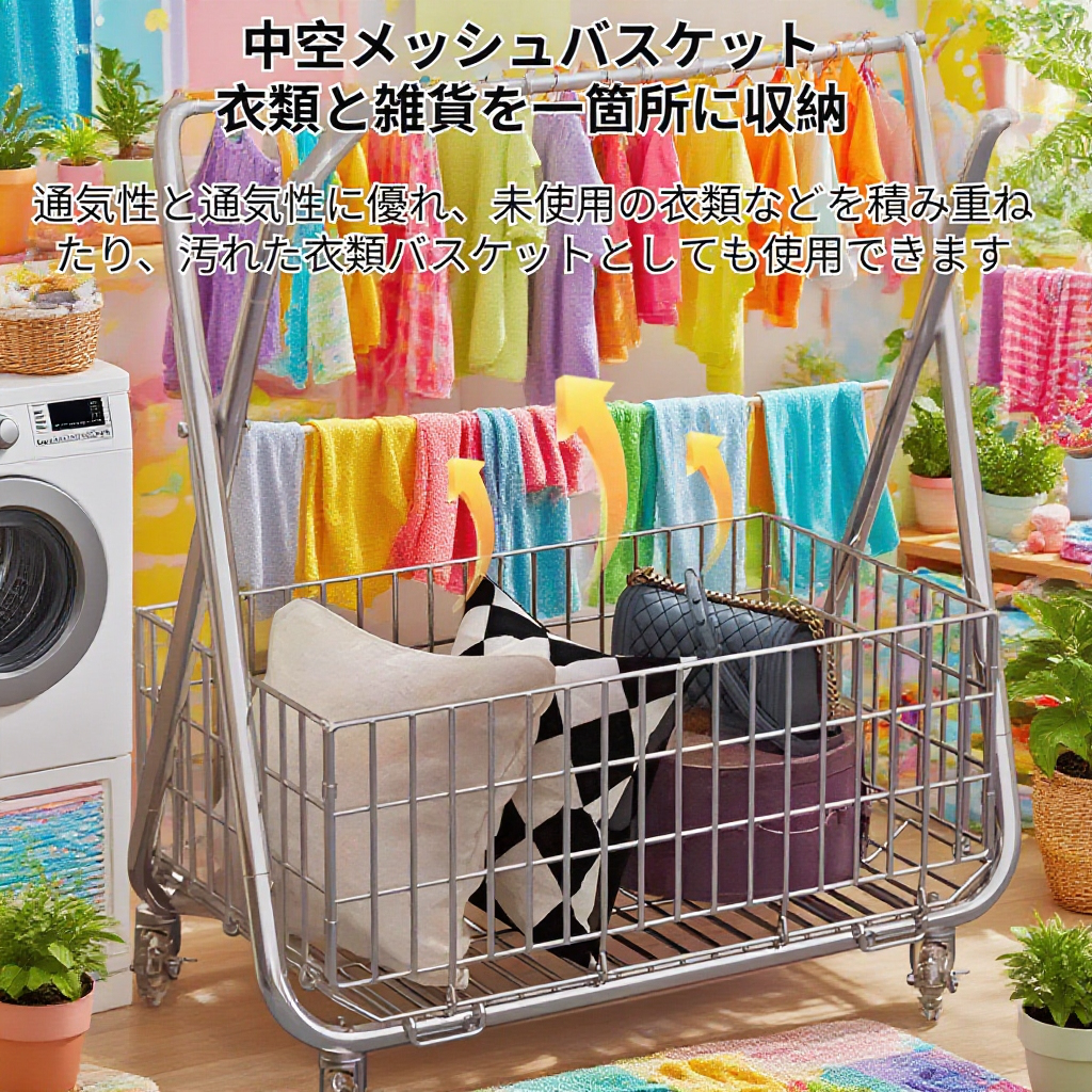 モダンデザインの金属製洋服ラック