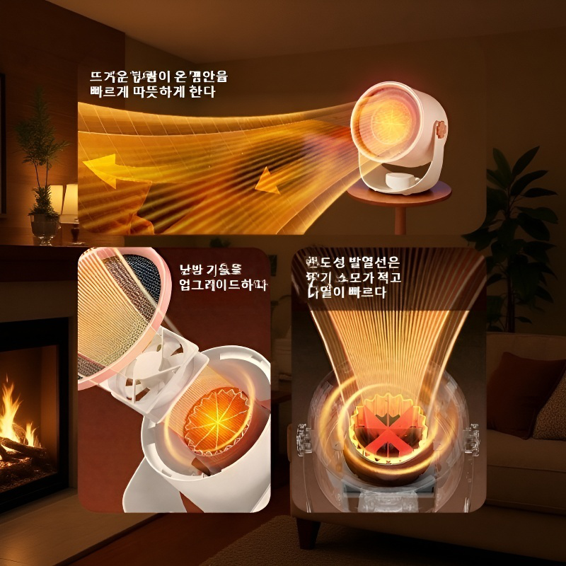 고출력 온풍기 사무실 가정용 데스크탑 히터