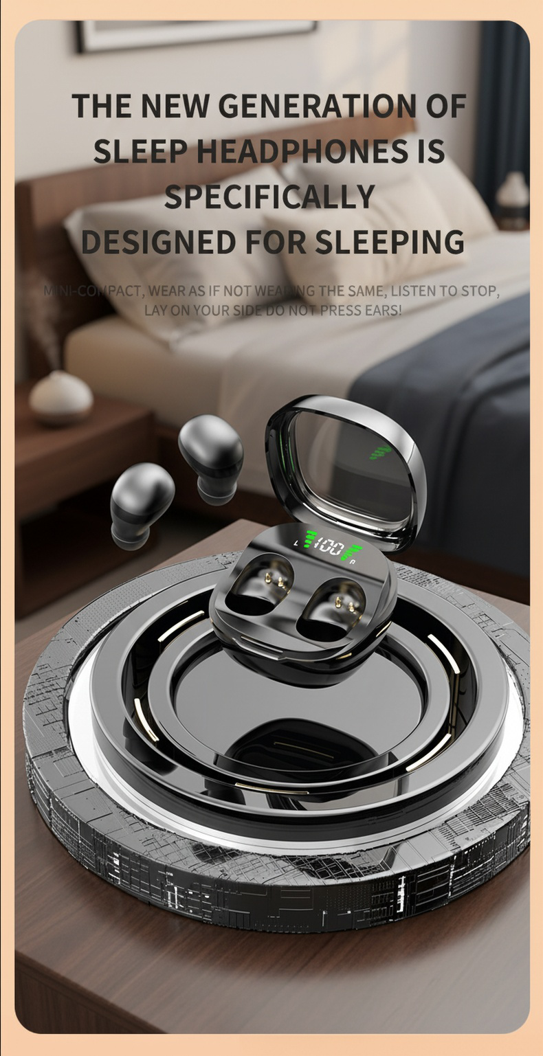 Ultra Mini Sleep Wireless Bluetooth Earbuds close-up