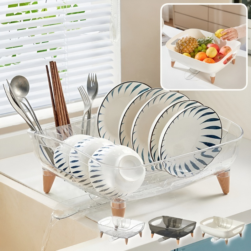 일본식 다용도 그릇선반 플라스틱 수납함 싱크대 수납선반 물빠짐 그릇선반 파티션 수납 그릇 접시 그릇 바구니