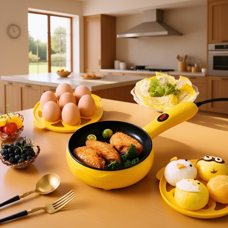 Multifunction Mini Electric Pot, Non-Stick Egg Cooker