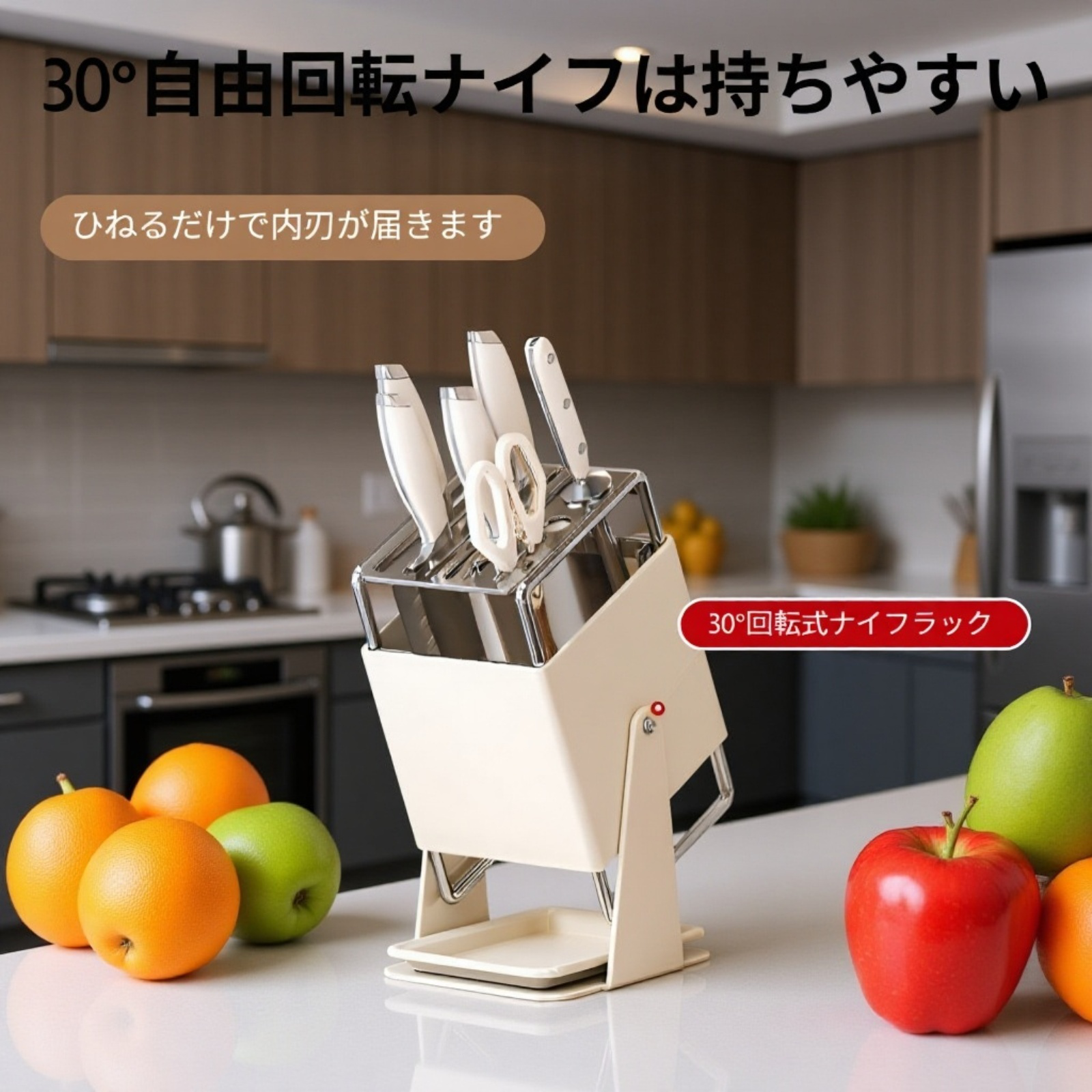 多機能回転包丁スタンドカウンター収納