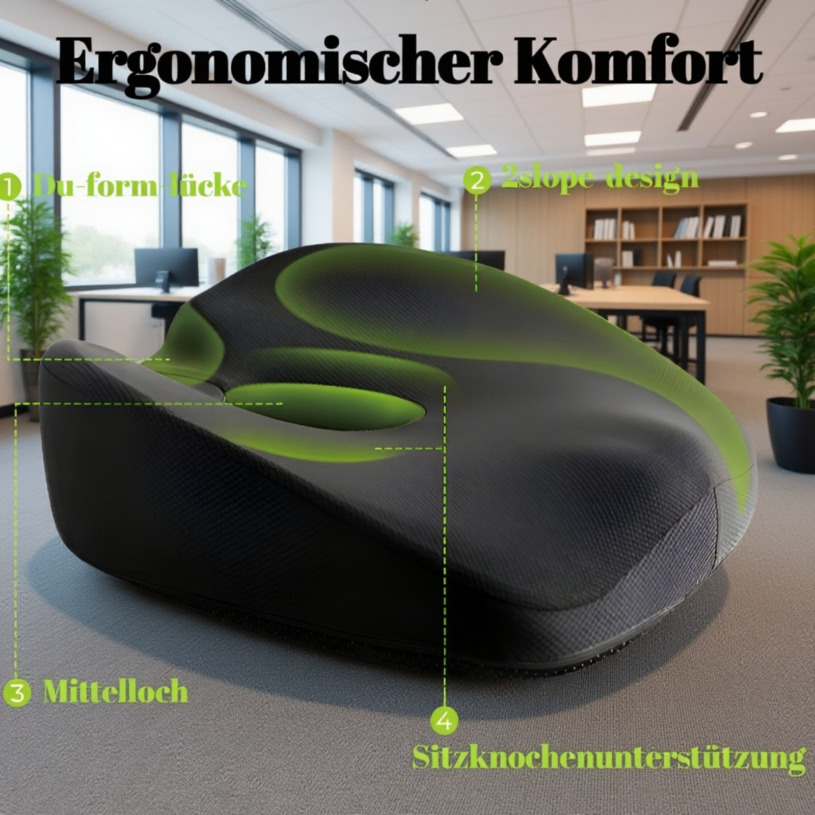 Ganzjahres-Memory-Schaum-Bürostuhlkissen für langes Sitzen