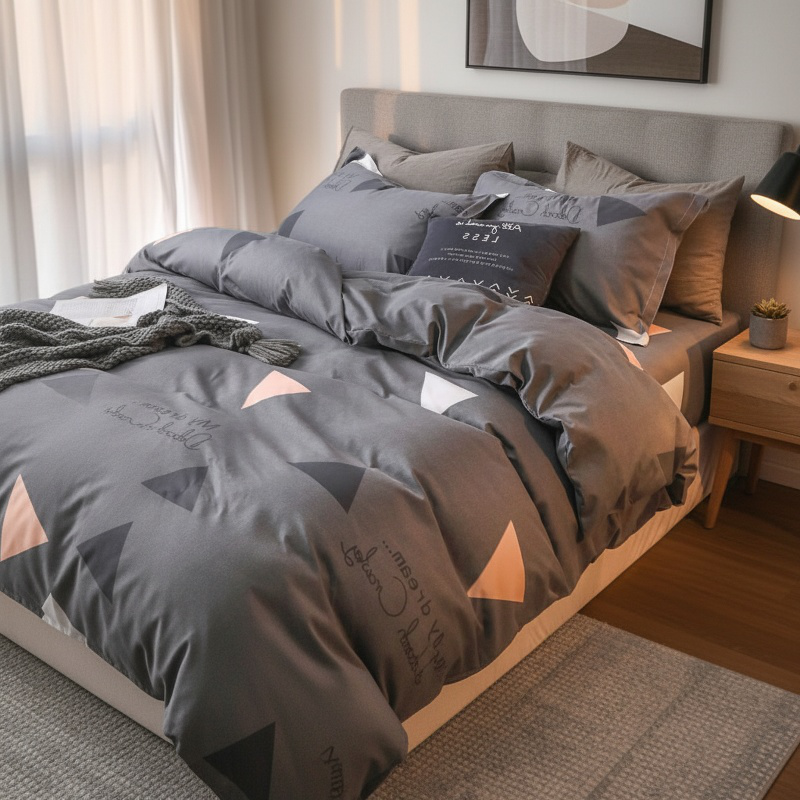Three piece quilt cover set with pillowcases for students