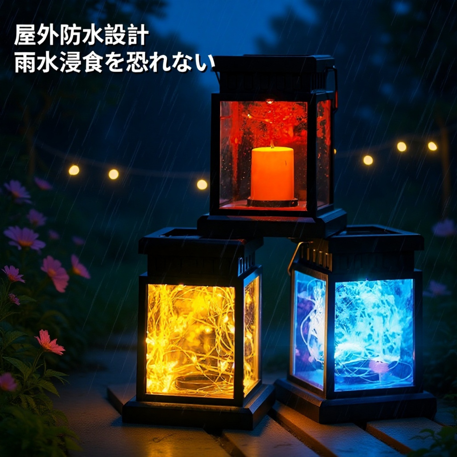 屋外用ソーラーライト 家庭用レトロ庭園・バルコニー防水LEDランプ