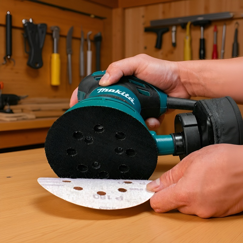 5インチ8穴エアサンダー用パッド　サンドペーパー対応粘着式