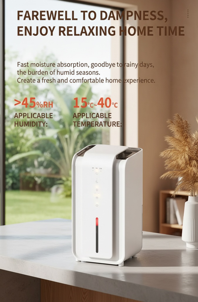 Mini dehumidifier with easy-to-empty water tank