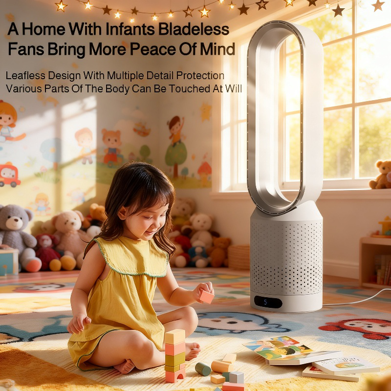 Household Bladeless Air Conditioner Fan Silent Floor-standing Dual-function