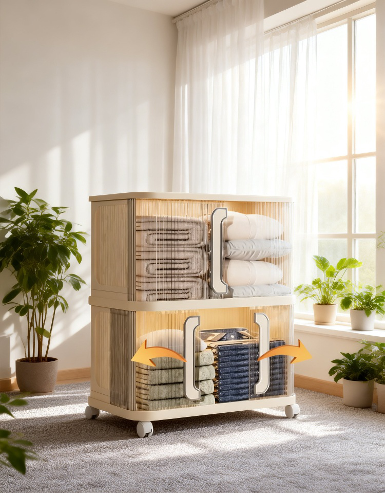 無料折りたたみ衣類オーガナイザー付きキャビネット