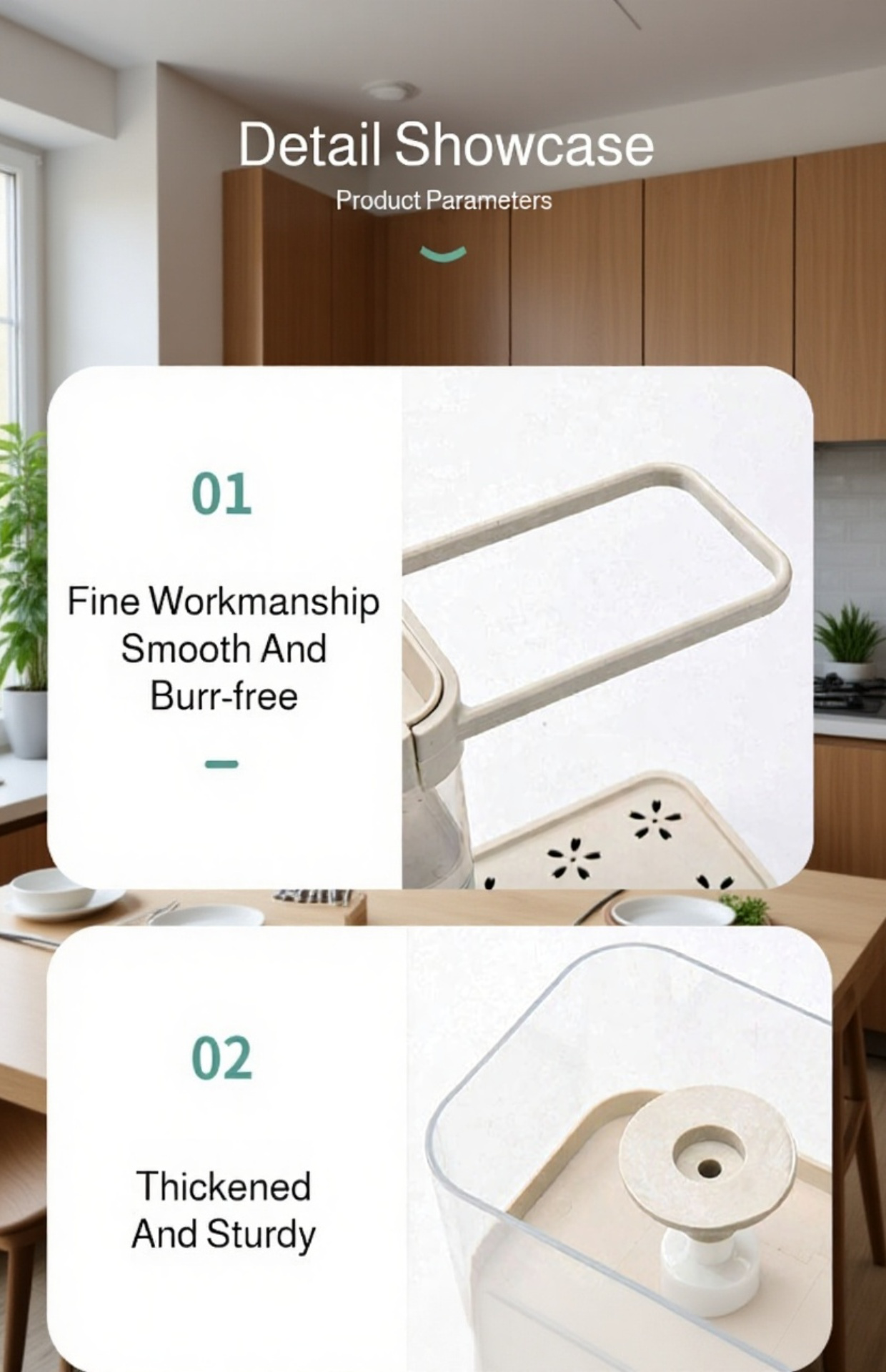 Liquid box holder neatly arranged on shelf