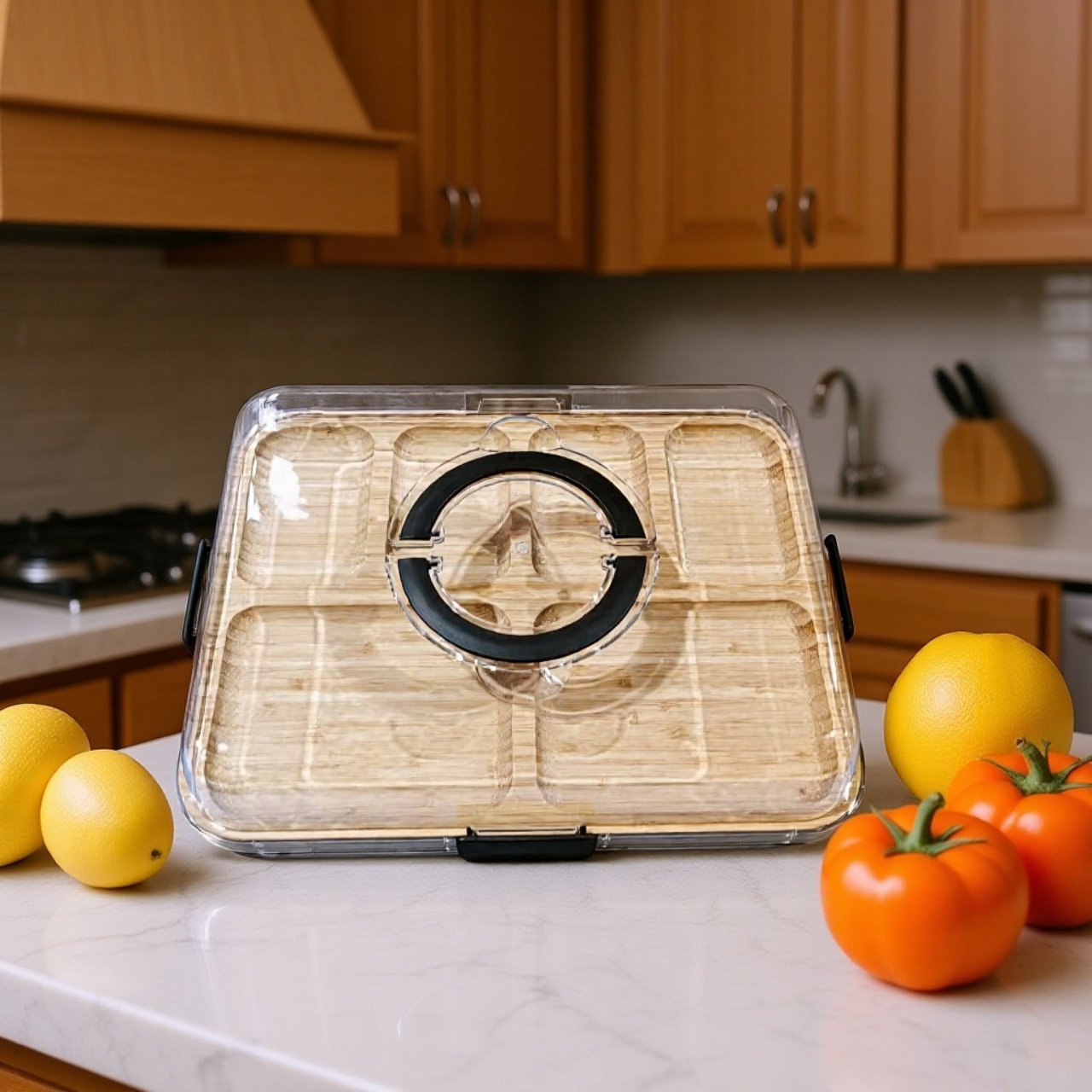 Outdoor Wooden Biscuit and Snack Serving Tray
