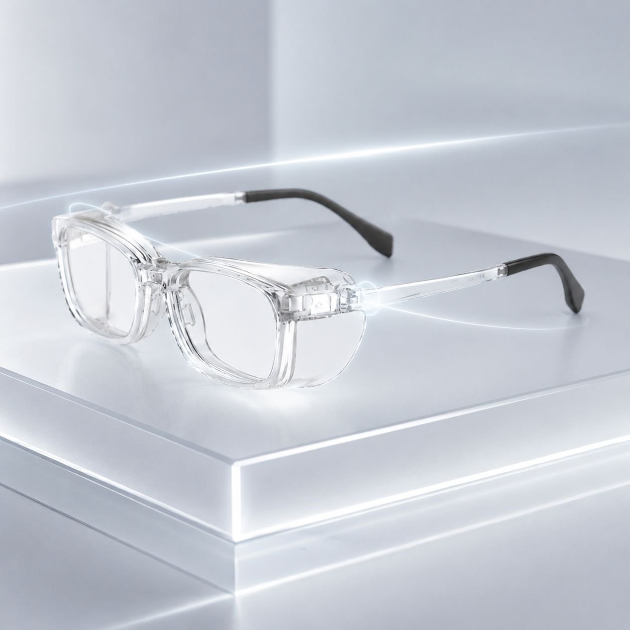 Ultraleichte TR90-Postoperationsbrille mit Wind- und Pollenschutz Frontansicht